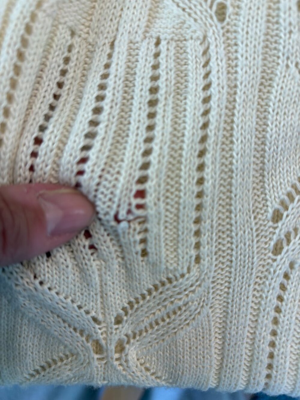 Womens Love Forever Size XL Cream Open Front Crocheted Sweater - Picture 5 of 5